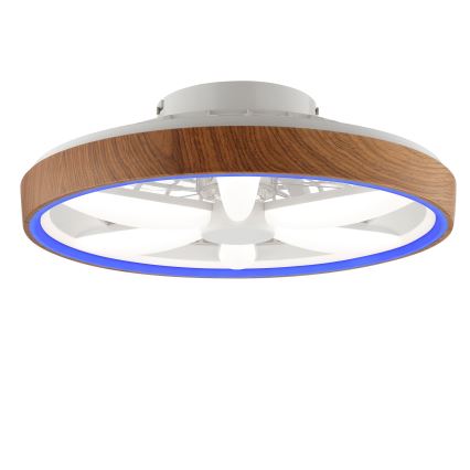 Brilliant - LED RGBW Ściemnialny wentylator sufitowy GAIANO LED/24W/230V 2700-6500K śr. 48 cm brązowy + zdalne sterowanie