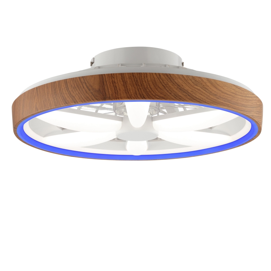 Brilliant - LED RGBW Ściemnialny wentylator sufitowy GAIANO LED/24W/230V 2700-6500K śr. 48 cm brązowy + zdalne sterowanie