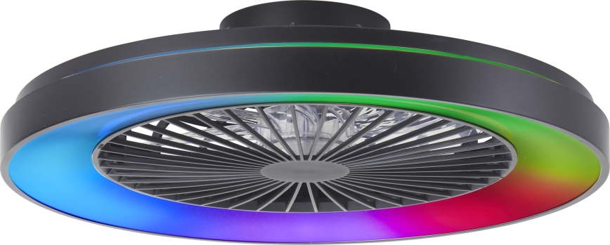 Brilliant - LED RGBW Ściemnialny wentylator sufitowy MAZZARO LED/24W/230V 3000-6500K śr. 58 cm czarny + zdalne sterowanie