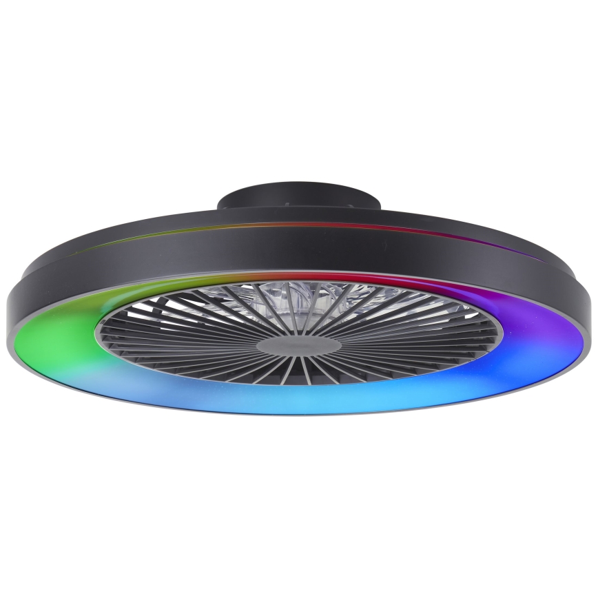 Brilliant - LED RGBW Ściemnialny wentylator sufitowy MAZZARO LED/24W/230V 3000-6500K śr. 58 cm czarny + zdalne sterowanie