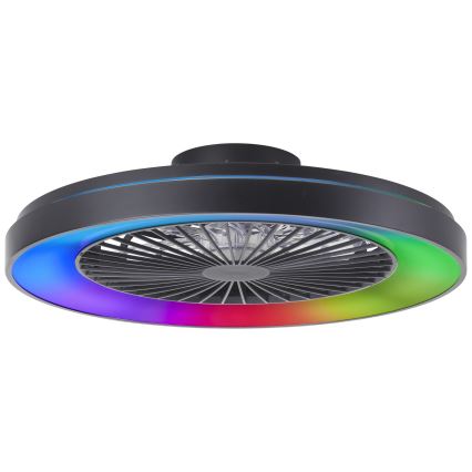 Brilliant - LED RGBW Ściemnialny wentylator sufitowy MAZZARO LED/24W/230V 3000-6500K śr. 58 cm czarny + zdalne sterowanie