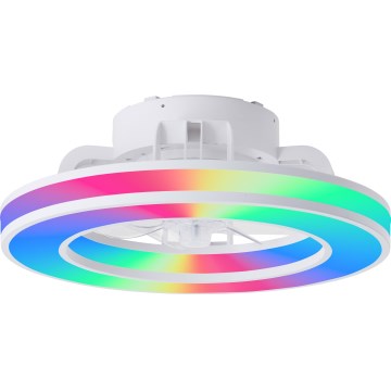Brilliant - LED RGBW Ściemnialny wentylator sufitowy MONDELLO LED/26W/230V 2700-6500K śr. 41,5 cm biały + zdalne sterowanie