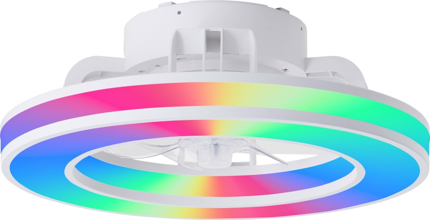 Brilliant - LED RGBW Ściemnialny wentylator sufitowy MONDELLO LED/26W/230V 2700-6500K śr. 41,5 cm biały + zdalne sterowanie