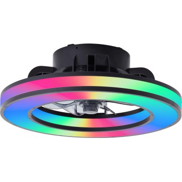Brilliant - LED RGBW Ściemnialny wentylator sufitowy MONDELLO LED/26W/230V 2700-6500K śr. 41 cm czarny + zdalne sterowanie