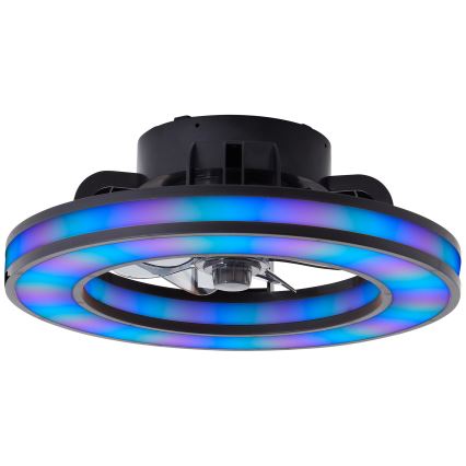 Brilliant - LED RGBW Ściemnialny wentylator sufitowy MONDELLO LED/26W/230V 2700-6500K śr. 41 cm czarny + zdalne sterowanie