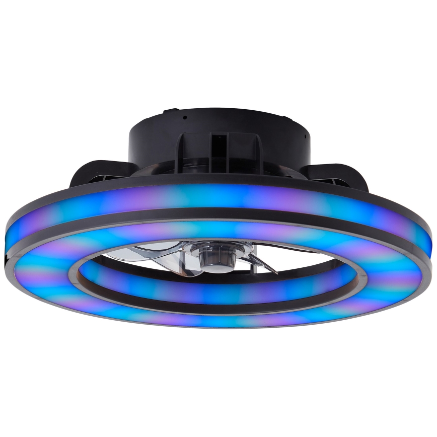 Brilliant - LED RGBW Ściemnialny wentylator sufitowy MONDELLO LED/26W/230V 2700-6500K śr. 41 cm czarny + zdalne sterowanie