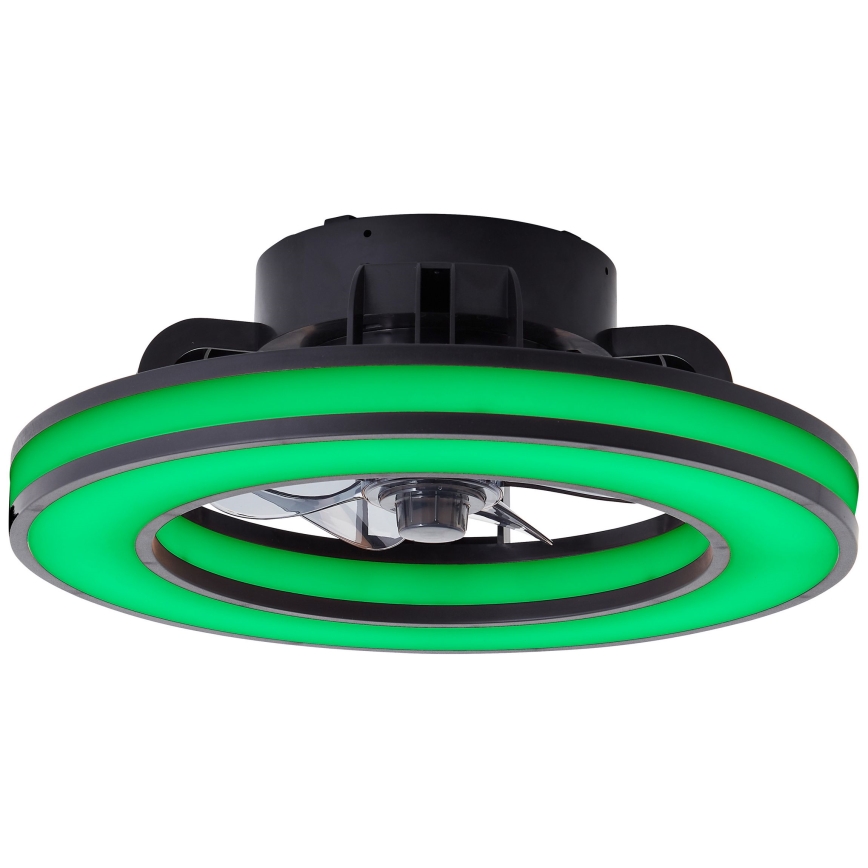 Brilliant - LED RGBW Ściemnialny wentylator sufitowy MONDELLO LED/26W/230V 2700-6500K śr. 41 cm czarny + zdalne sterowanie