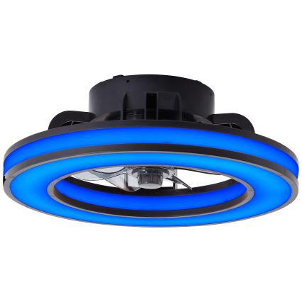 Brilliant - LED RGBW Ściemnialny wentylator sufitowy MONDELLO LED/26W/230V 2700-6500K śr. 41 cm czarny + zdalne sterowanie
