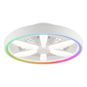 Brilliant - LED RGBW Ściemnialny wentylator sufitowy z oświetleniem GAIANO LED/48W/230V 2700-6500K biały + pilot zdalnego sterowania
