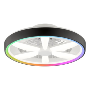 Brilliant - LED RGBW Ściemnialny wentylator sufitowy z oświetleniem GAIANO LED/48W/230V 2700-6500K czarny + pilot zdalnego sterowania