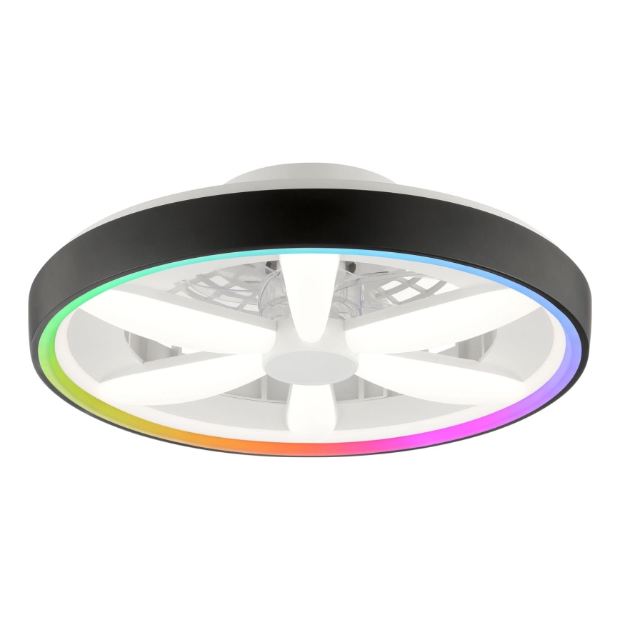Brilliant - LED RGBW Ściemnialny wentylator sufitowy z oświetleniem GAIANO LED/48W/230V 2700-6500K czarny + pilot zdalnego sterowania