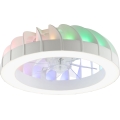 Brilliant - LED RGBW Ściemnialny wentylator sufitowy ze światłem FANORA LED/30W/230V 2700-6500K śr. 46 cm biały + zdalne sterowanie