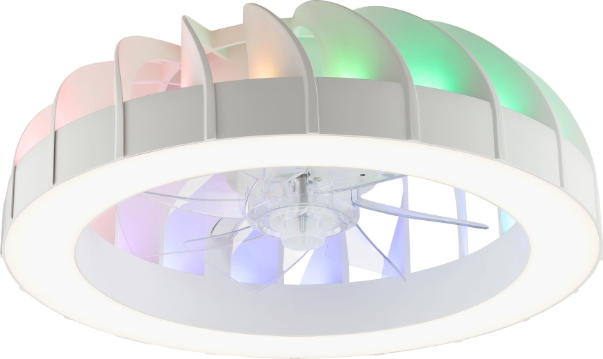 Brilliant - LED RGBW Ściemnialny wentylator sufitowy ze światłem FANORA LED/30W/230V 2700-6500K śr. 46 cm biały + zdalne sterowanie