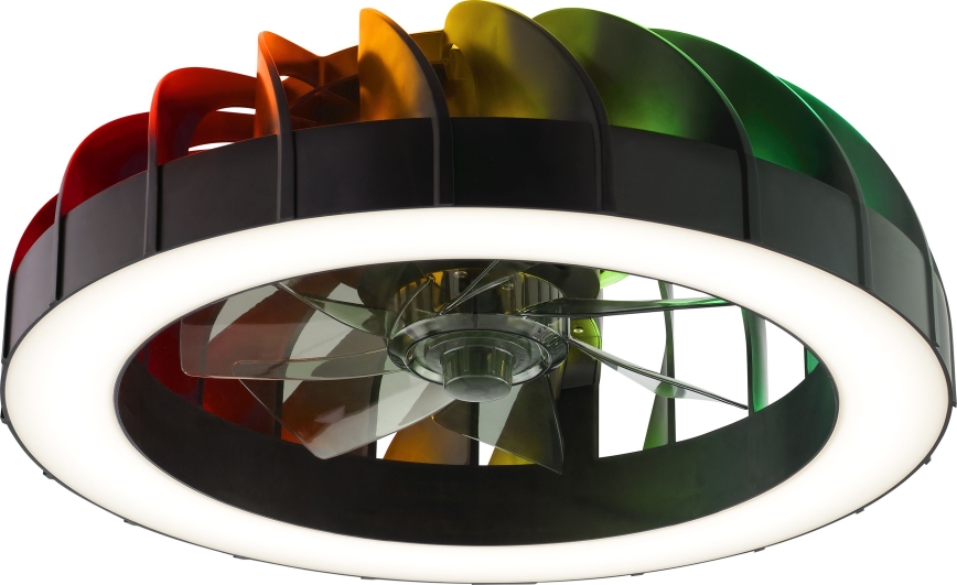 Brilliant - LED RGBW Ściemnialny wentylator sufitowy ze światłem FANORA LED/30W/230V 2700-6500K śr. 46 cm czarny + zdalne sterowanie