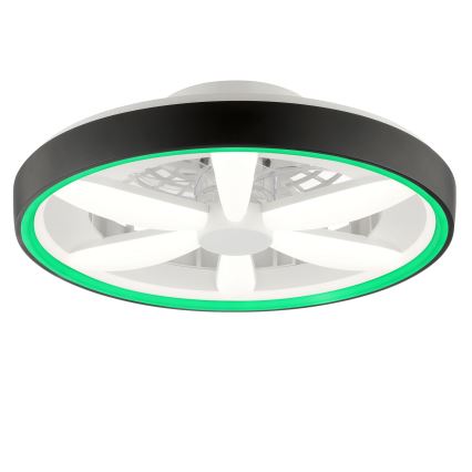 Brilliant - LED RGBW Ściemnialny wentylator sufitowy z oświetleniem GAIANO LED/48W/230V 2700-6500K czarny + pilot zdalnego sterowania