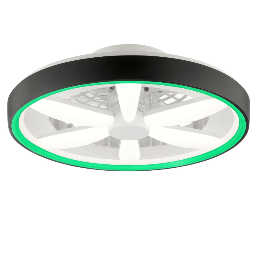 Brilliant - LED RGBW Ściemnialny wentylator sufitowy z oświetleniem GAIANO LED/48W/230V 2700-6500K czarny + pilot zdalnego sterowania