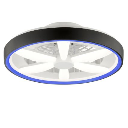 Brilliant - LED RGBW Ściemnialny wentylator sufitowy z oświetleniem GAIANO LED/48W/230V 2700-6500K czarny + pilot zdalnego sterowania
