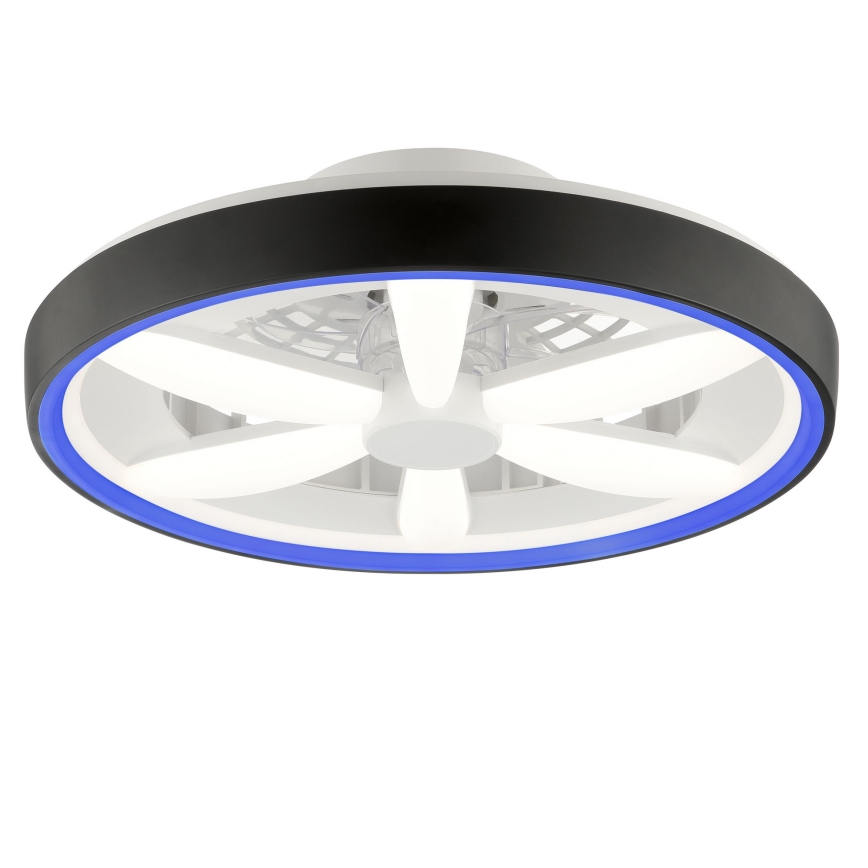 Brilliant - LED RGBW Ściemnialny wentylator sufitowy z oświetleniem GAIANO LED/48W/230V 2700-6500K czarny + pilot zdalnego sterowania