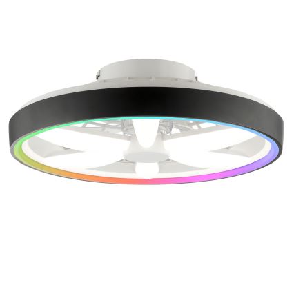 Brilliant - LED RGBW Ściemnialny wentylator sufitowy z oświetleniem GAIANO LED/48W/230V 2700-6500K czarny + pilot zdalnego sterowania