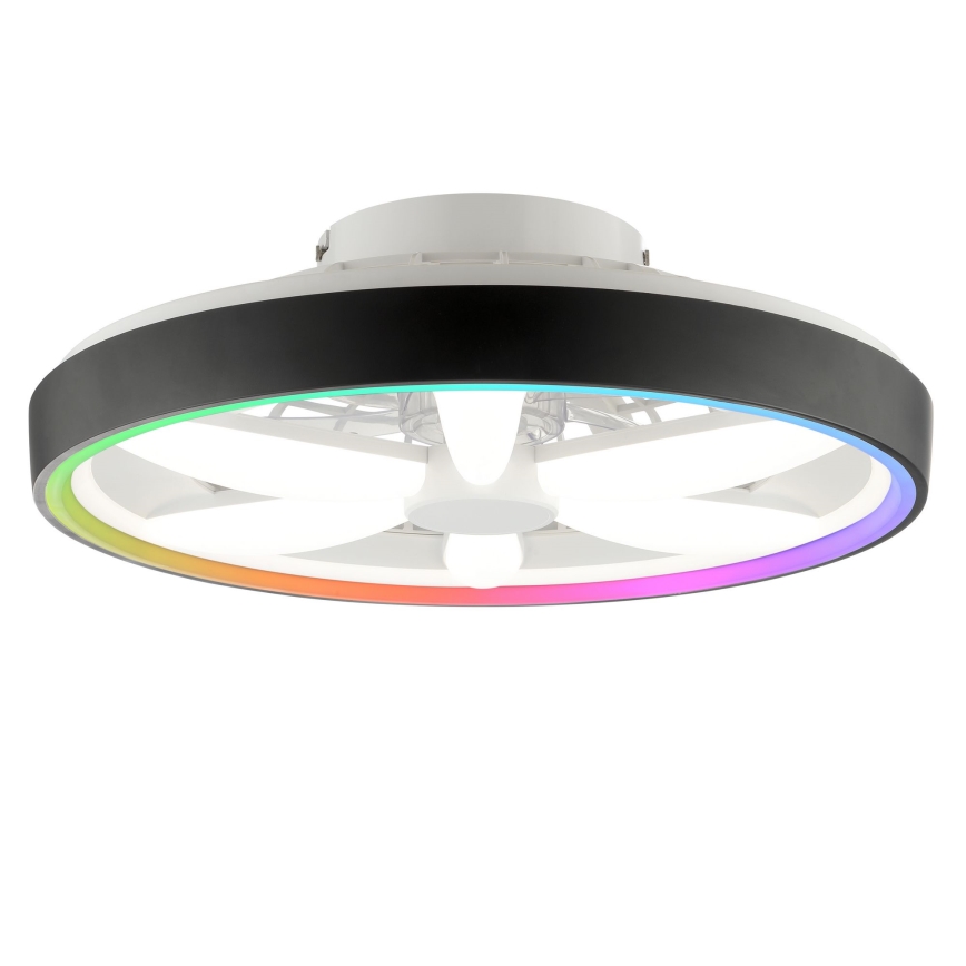 Brilliant - LED RGBW Ściemnialny wentylator sufitowy z oświetleniem GAIANO LED/48W/230V 2700-6500K czarny + pilot zdalnego sterowania