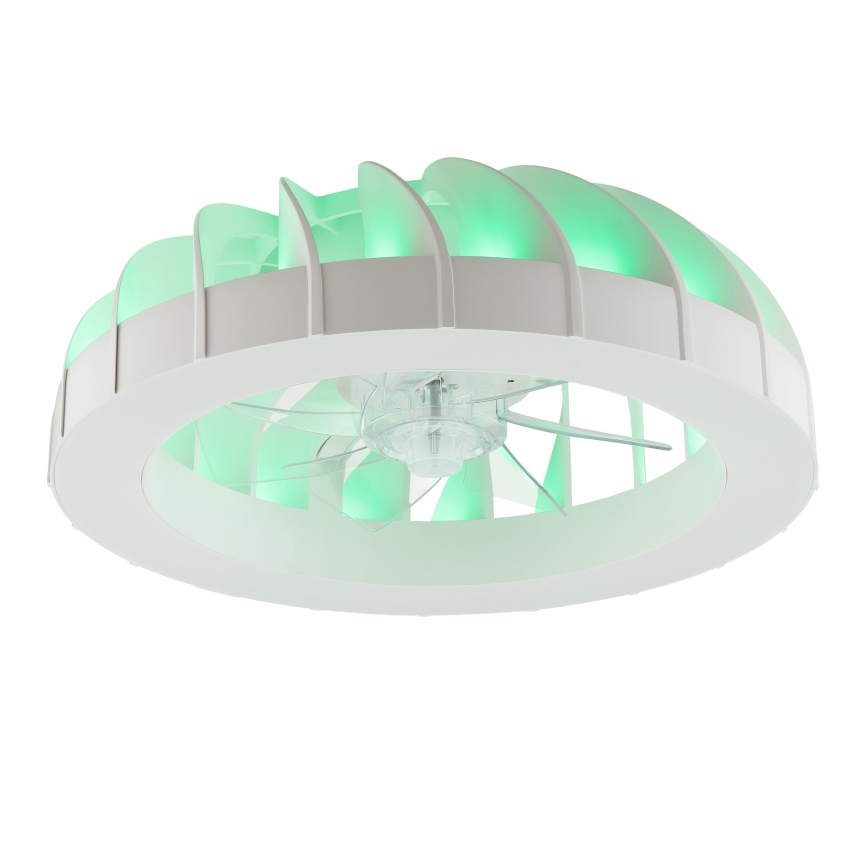 Brilliant - LED RGBW Ściemnialny wentylator sufitowy ze światłem FANORA LED/30W/230V 2700-6500K śr. 46 cm biały + zdalne sterowanie