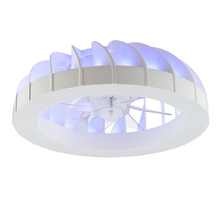Brilliant - LED RGBW Ściemnialny wentylator sufitowy ze światłem FANORA LED/30W/230V 2700-6500K śr. 46 cm biały + zdalne sterowanie