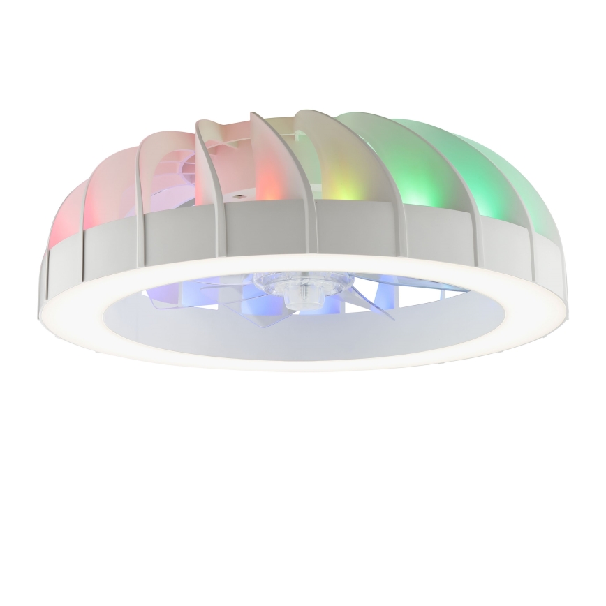 Brilliant - LED RGBW Ściemnialny wentylator sufitowy ze światłem FANORA LED/30W/230V 2700-6500K śr. 46 cm biały + zdalne sterowanie