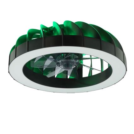 Brilliant - LED RGBW Ściemnialny wentylator sufitowy ze światłem FANORA LED/30W/230V 2700-6500K śr. 46 cm czarny + zdalne sterowanie