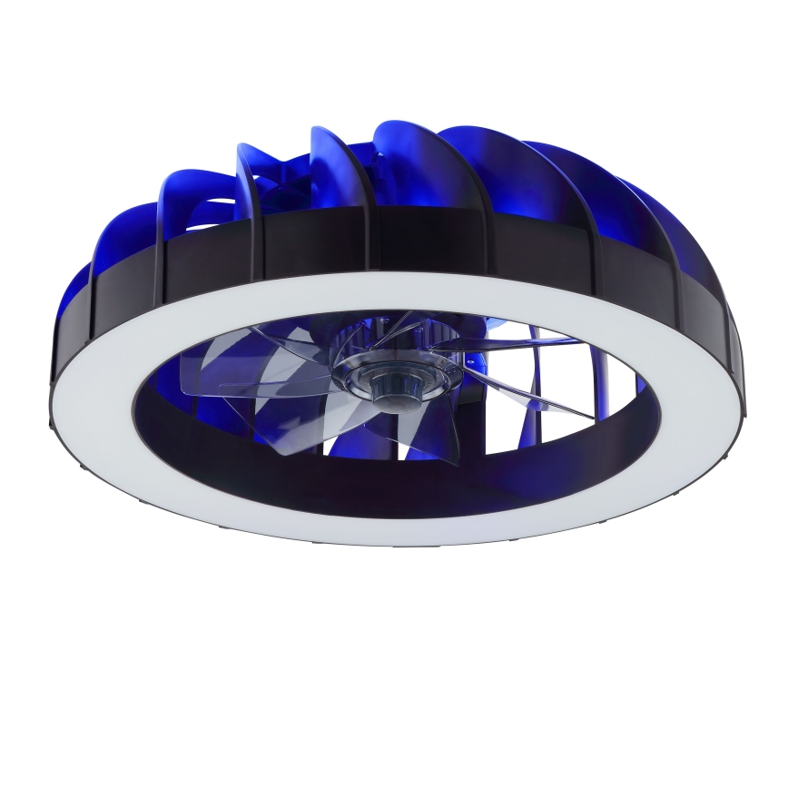 Brilliant - LED RGBW Ściemnialny wentylator sufitowy ze światłem FANORA LED/30W/230V 2700-6500K śr. 46 cm czarny + zdalne sterowanie