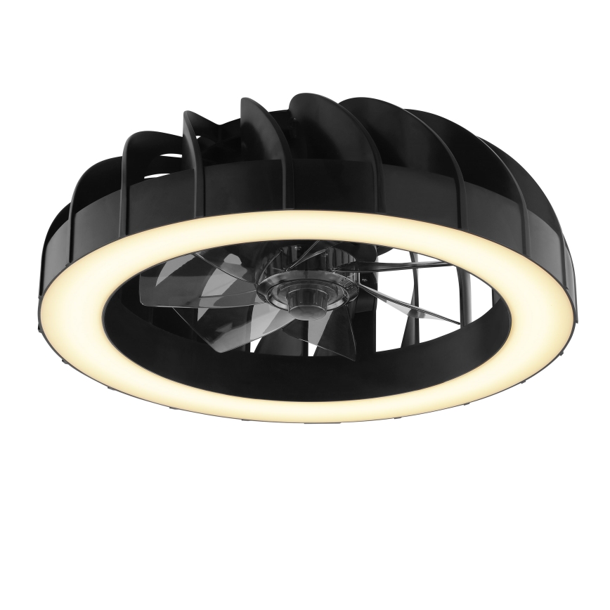 Brilliant - LED RGBW Ściemnialny wentylator sufitowy ze światłem FANORA LED/30W/230V 2700-6500K śr. 46 cm czarny + zdalne sterowanie