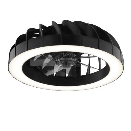 Brilliant - LED RGBW Ściemnialny wentylator sufitowy ze światłem FANORA LED/30W/230V 2700-6500K śr. 46 cm czarny + zdalne sterowanie