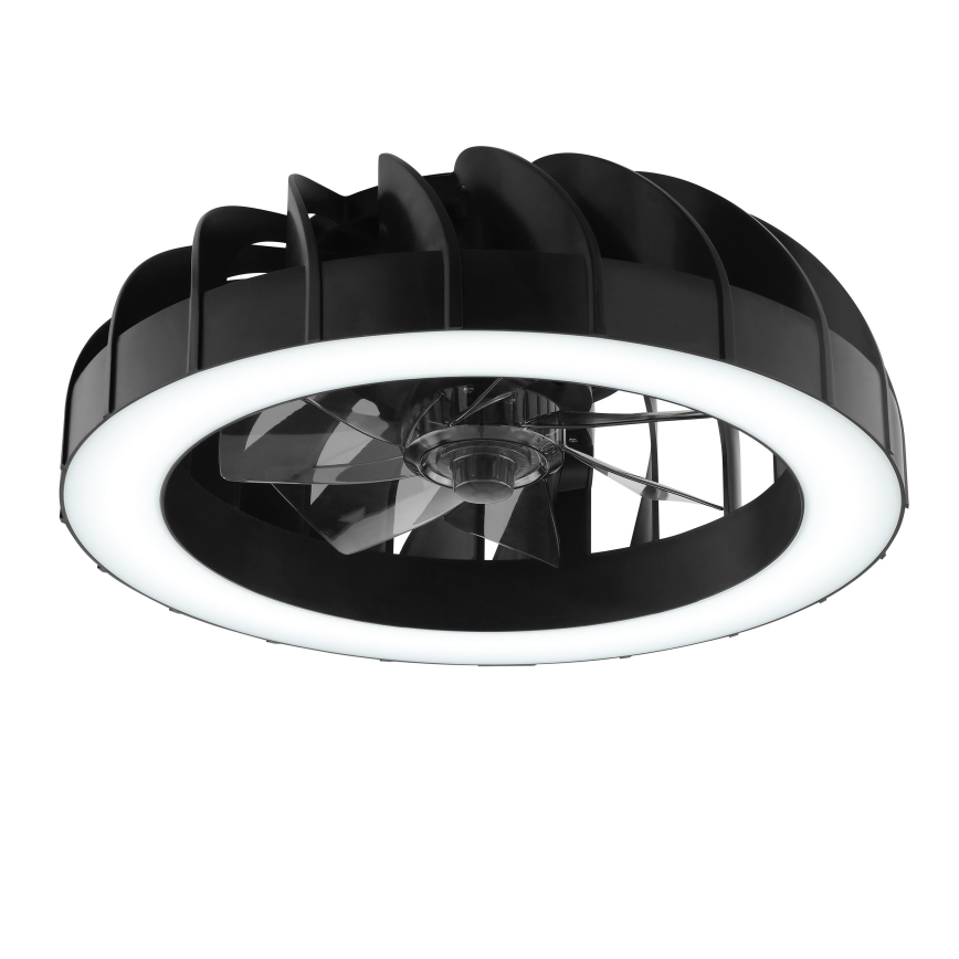 Brilliant - LED RGBW Ściemnialny wentylator sufitowy ze światłem FANORA LED/30W/230V 2700-6500K śr. 46 cm czarny + zdalne sterowanie