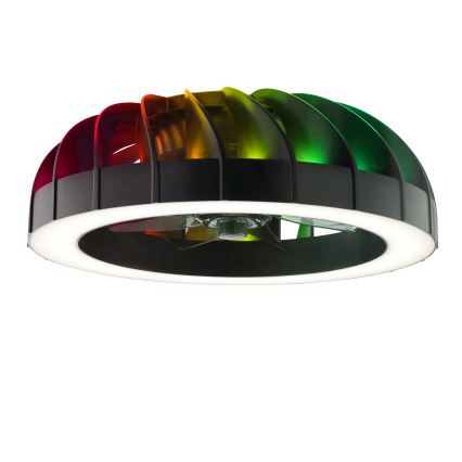 Brilliant - LED RGBW Ściemnialny wentylator sufitowy ze światłem FANORA LED/30W/230V 2700-6500K śr. 46 cm czarny + zdalne sterowanie