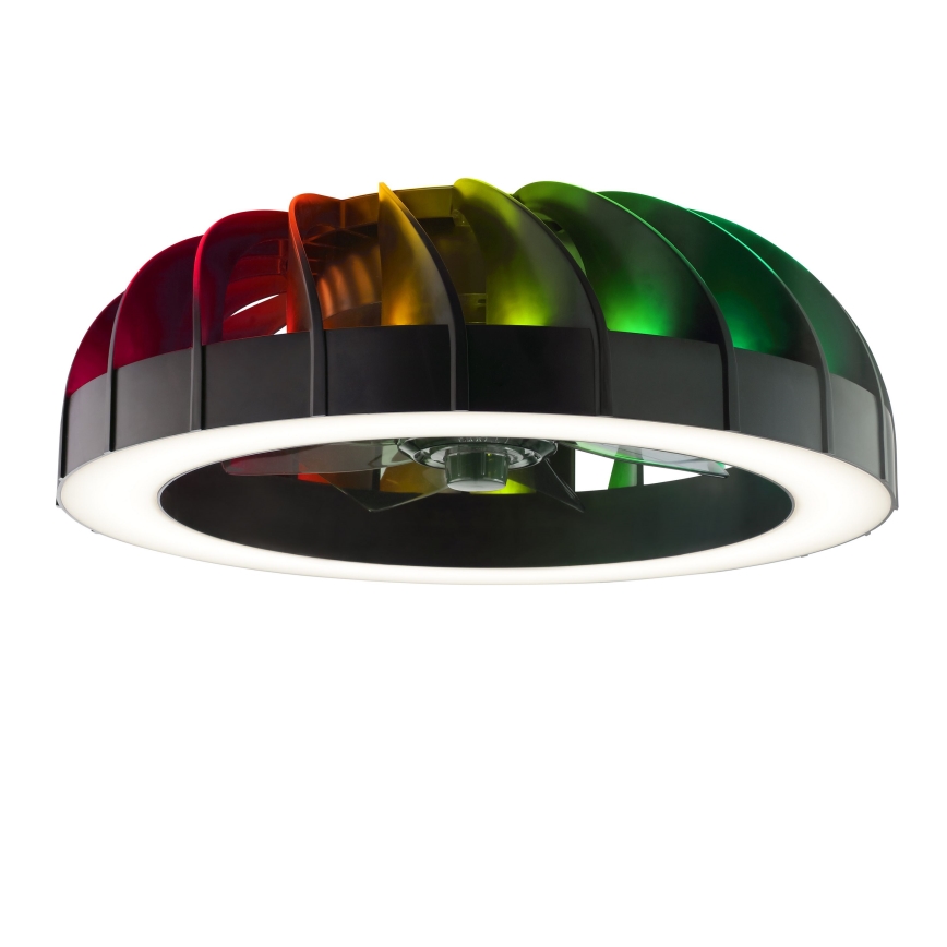 Brilliant - LED RGBW Ściemnialny wentylator sufitowy ze światłem FANORA LED/30W/230V 2700-6500K śr. 46 cm czarny + zdalne sterowanie