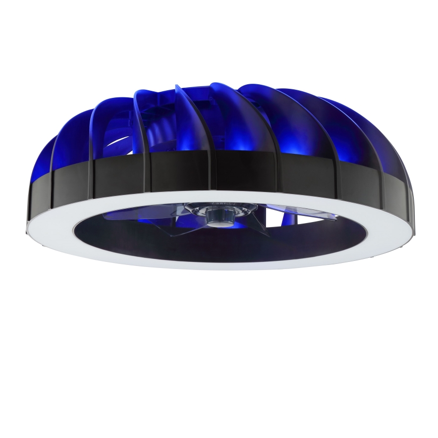 Brilliant - LED RGBW Ściemnialny wentylator sufitowy ze światłem FANORA LED/30W/230V 2700-6500K śr. 46 cm czarny + zdalne sterowanie