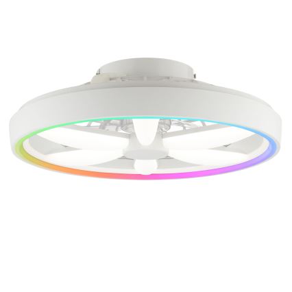 Brilliant - LED RGBW Ściemnialny wentylator sufitowy z oświetleniem GAIANO LED/48W/230V 2700-6500K biały + pilot zdalnego sterowania