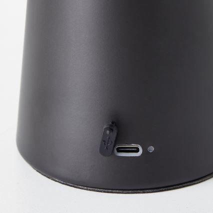 Brilliant - LED Ściemnialna dotykowa zewnętrzna lampa stołowa MUFFIN LED/3W/5V USB 2600 mAh IP44 czarny