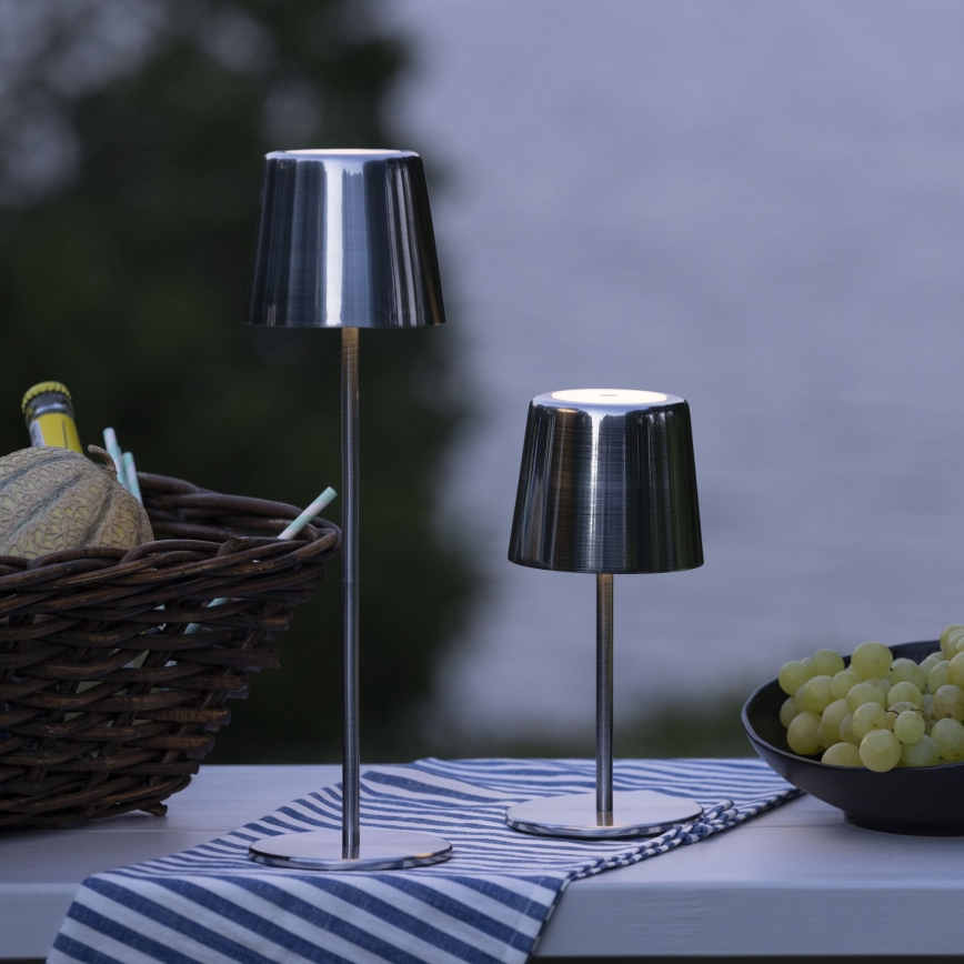 Brilliant - LED Ściemnialna dotykowa zewnętrzna lampa XAANA LED/4W/5V 3000/4000/6500K 2600 mAh IP44 chrom błyszczący