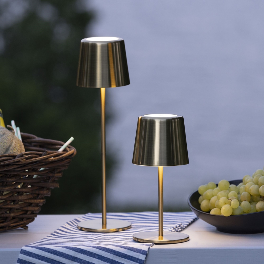 Brilliant - LED Ściemnialna dotykowa zewnętrzna lampa XAANA LED/4W/5V 3000/4000/6500K 2600 mAh IP44 złoty