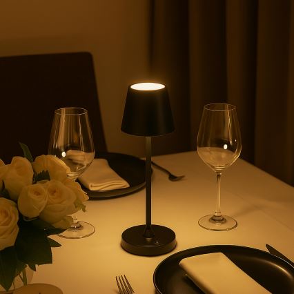 Brilliant - LED ściemnialna ładowalna dotykowa zewnętrzna lampa stołowa ELORA LED/2,5W/5V 2700K 2600 mAh IP44 czarna