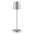 Brilliant - LED ściemnialna ładowalna dotykowa lampa stołowa zewnętrzna ELORA LED/2,5W/5V 2700K 2600 mAh IP44 srebrna