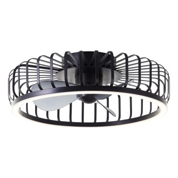 Brilliant - LED Ściemnialna lampa sufitowa z wentylatorem CAPO LED/36W/230V 2700-6500K śr. 48 cm czarna + pilot zdalnego sterowania