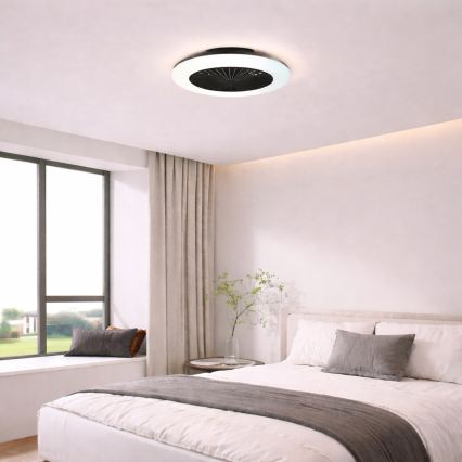 Brilliant - MONTERO LED ściemnialna lampa sufitowa z wentylatorem LED/20W/230V 2700-6500K Ø 42 cm czarna + pilot zdalnego sterowania