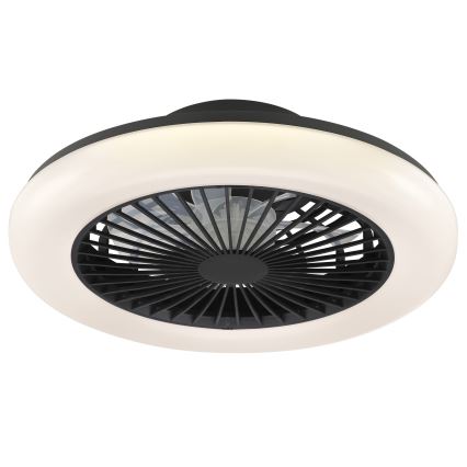 Brilliant - MONTERO LED ściemnialna lampa sufitowa z wentylatorem LED/20W/230V 2700-6500K Ø 42 cm czarna + pilot zdalnego sterowania