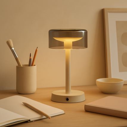 Brilliant - ściemnialna, ładowalna, dotykowa lampa stołowa zewnętrzna RAZOR LED/2,5W/5V 2700K 2600 mAh IP44 szara