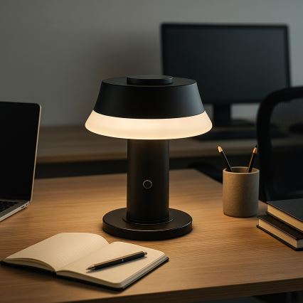 Brilliant - Dotykowa, ściemniana, ładowalna lampa stołowa KINICH LED/2,5W/5V 2700K 2600 mAh czarna