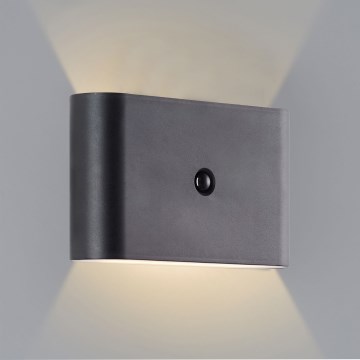 Brilliant - LED zewnętrzny akumulatorowy kinkiet z czujnikiem XINO LED/3W/5V IP44 czarny