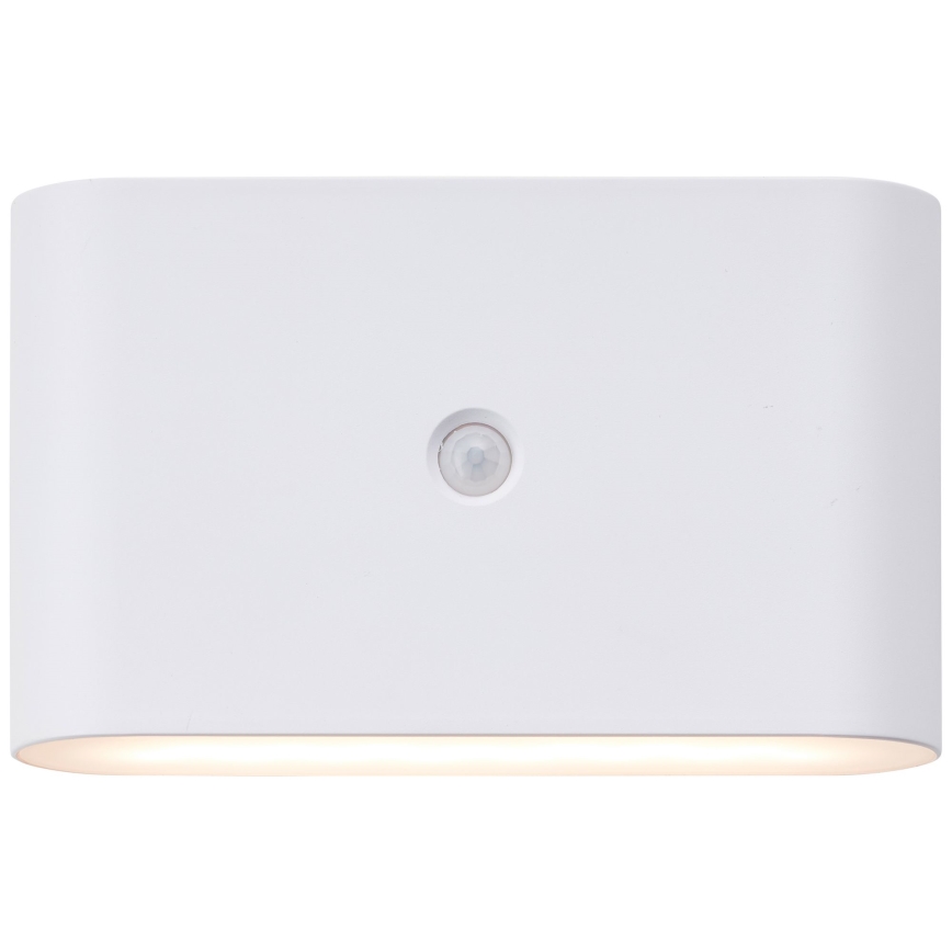 Brilliant - LED zewnętrzny akumulatorowy kinkiet z czujnikiem XINO LED/3W/5V IP44 biały
