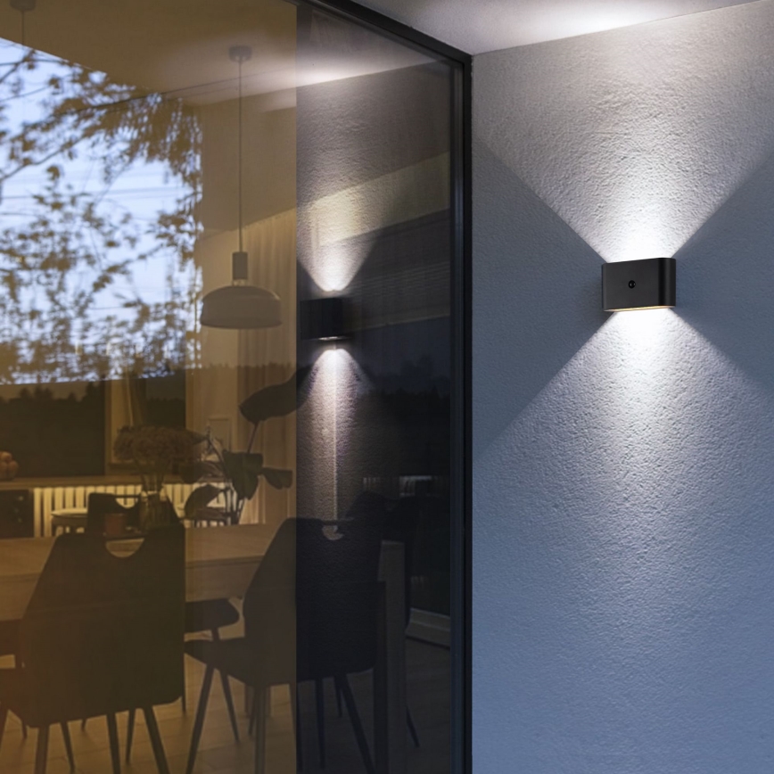 Brilliant - LED zewnętrzny akumulatorowy kinkiet z czujnikiem XINO LED/3W/5V IP44 czarny