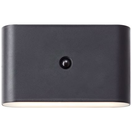 Brilliant - LED zewnętrzny akumulatorowy kinkiet z czujnikiem XINO LED/3W/5V IP44 czarny